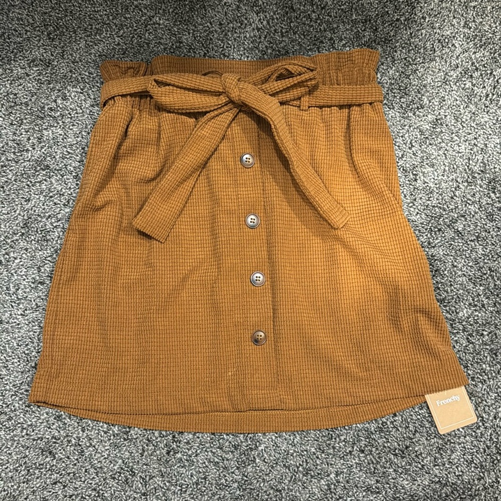 Orange Corduroy Skirt